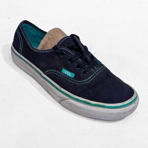 Vans Low Top Dark Navy Blue Canvas Sneakers Womens 6 Casual Everyday
